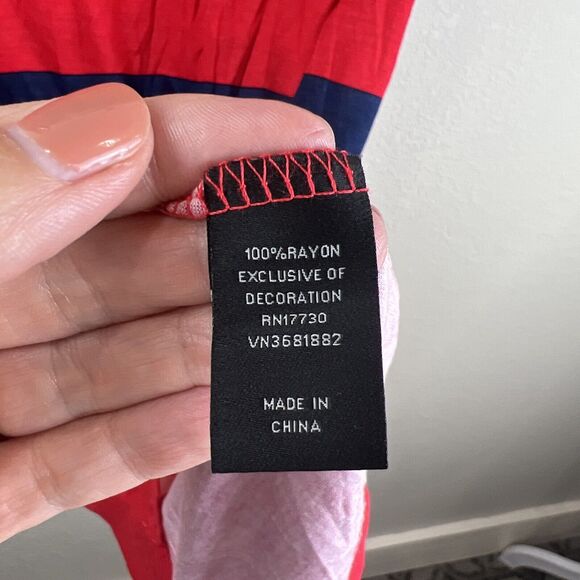 Jason‎ Wu Target Dress Medium Red Striped Lightweight Casual Blue Jersey Shift - Picture 7 of 11